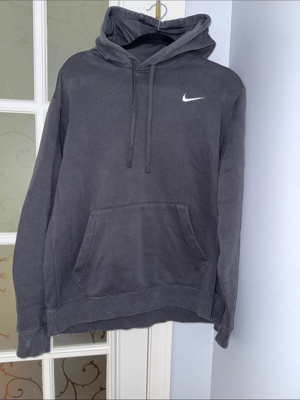 Nike Men's Charcoal Pullover Hoodie with Swoosh